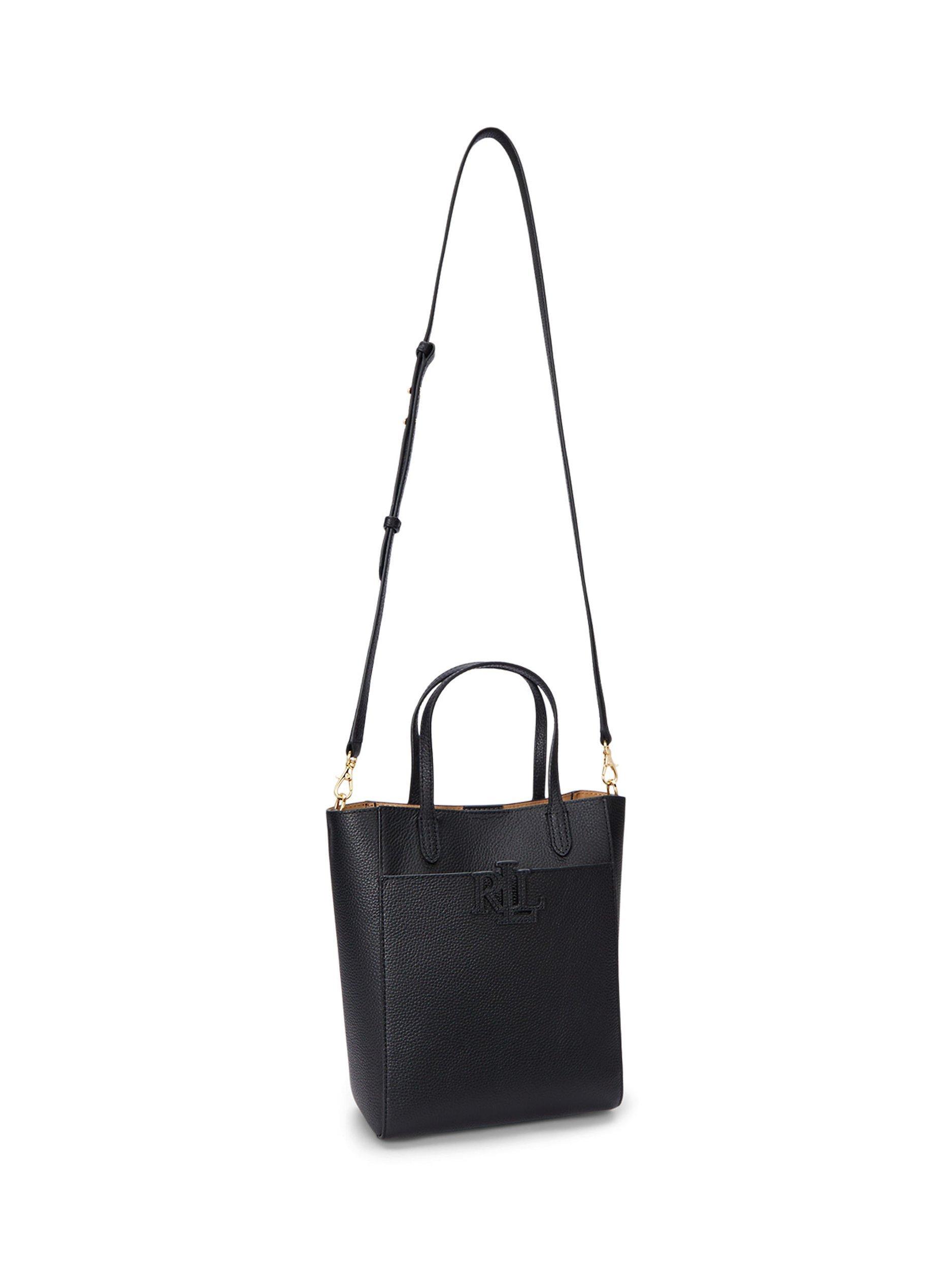 Product image 4 of 7, which shows Lauren Ralph Lauren Cameryn Small Pebbled Leather Tote Bag, Black
