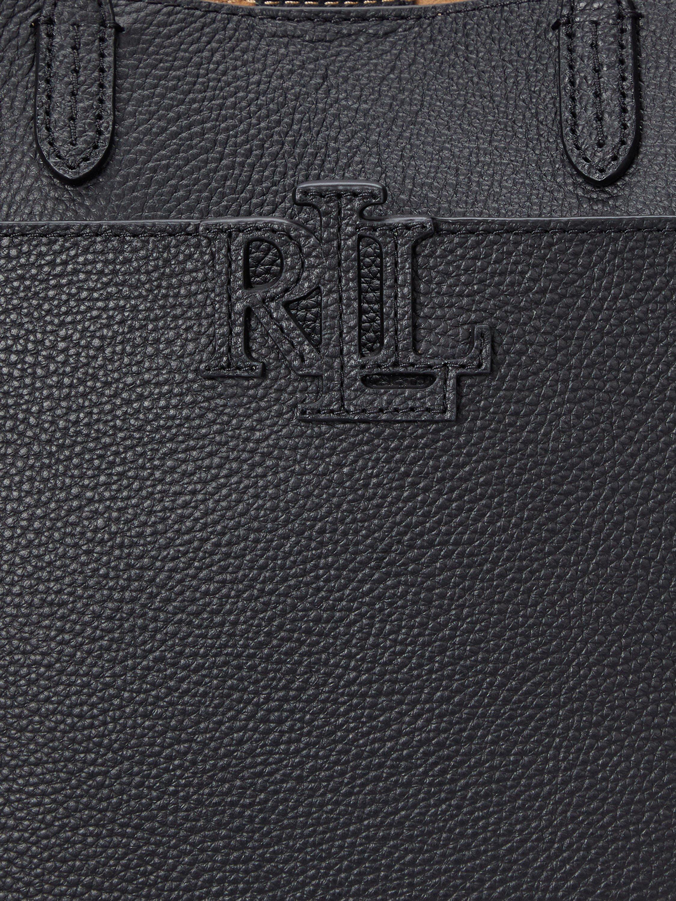 Product image 7 of 7, which shows Lauren Ralph Lauren Cameryn Small Pebbled Leather Tote Bag, Black