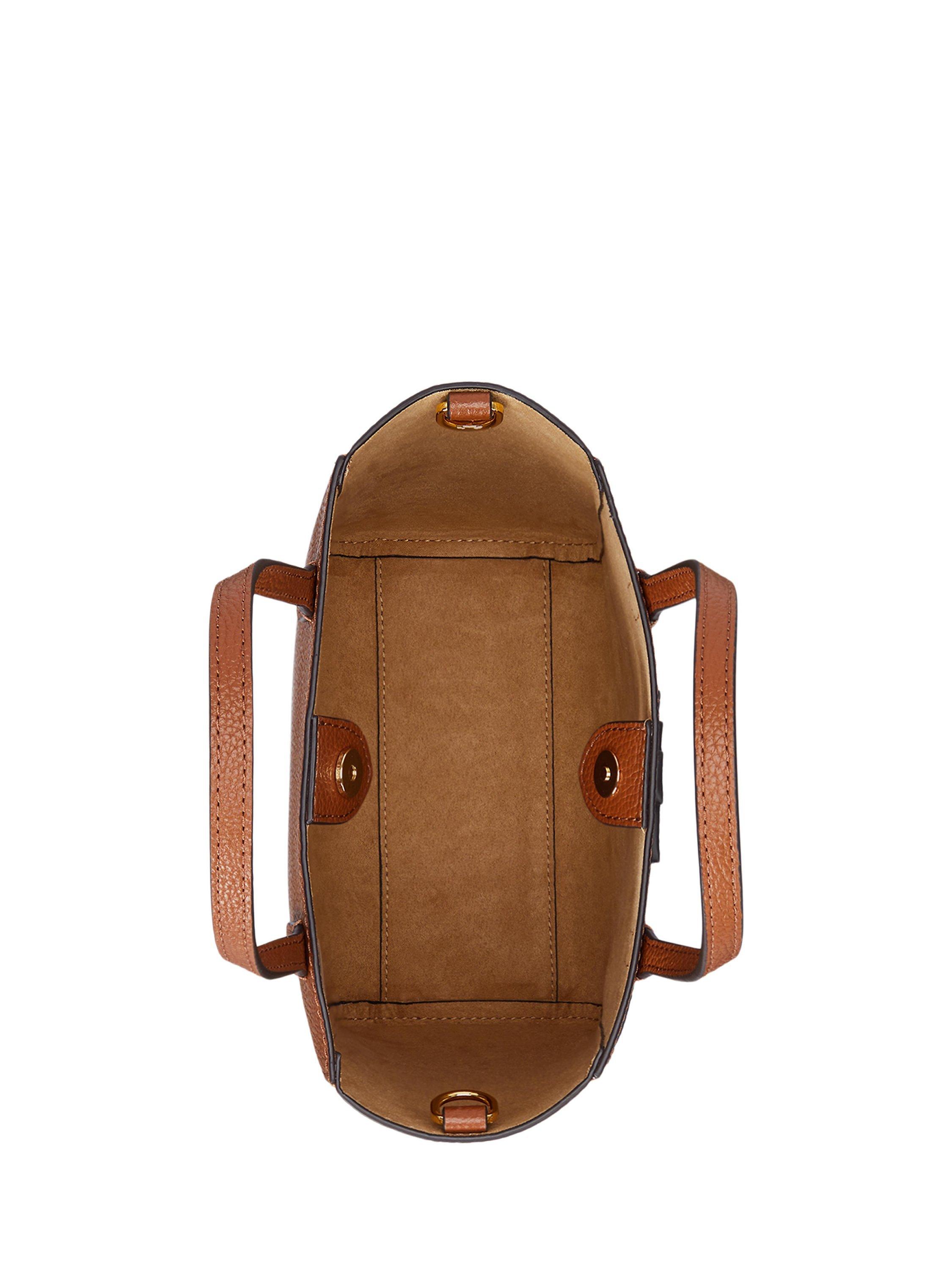 Product image 3 of 7, which shows Lauren Ralph Lauren Cameryn Small Pebbled Leather Tote Bag, Lauren Tan