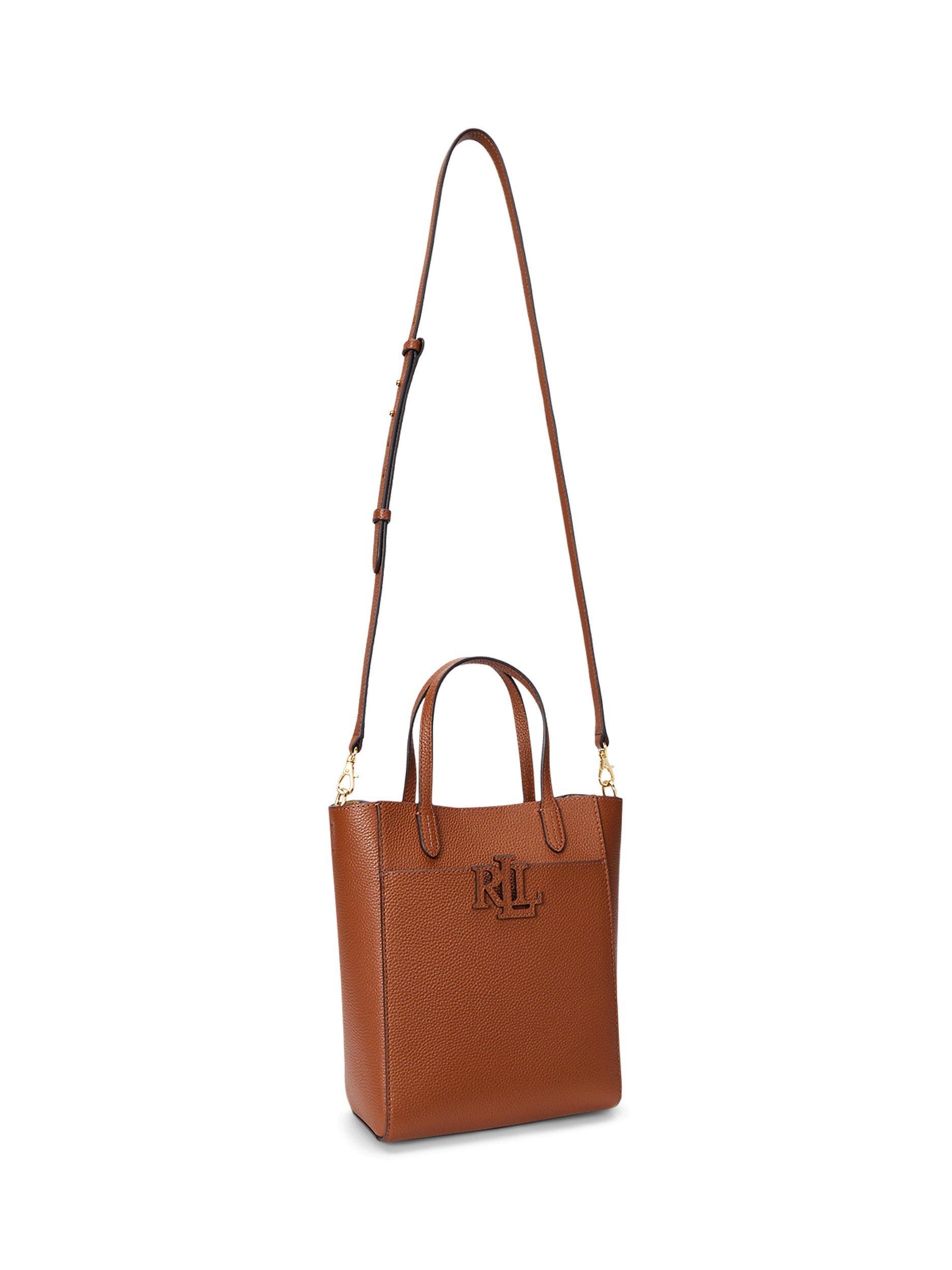 Product image 4 of 7, which shows Lauren Ralph Lauren Cameryn Small Pebbled Leather Tote Bag, Lauren Tan