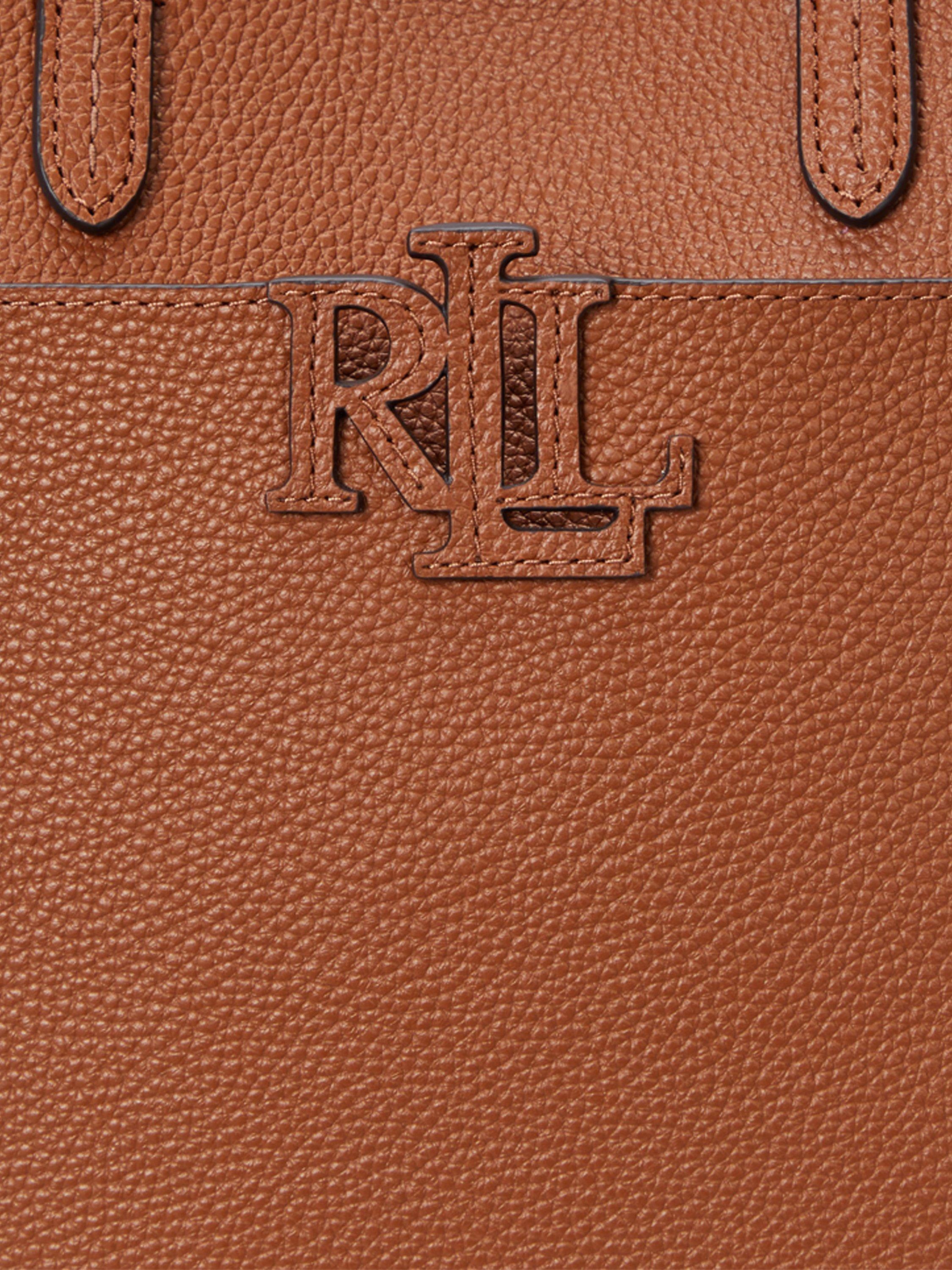 Product image 7 of 7, which shows Lauren Ralph Lauren Cameryn Small Pebbled Leather Tote Bag, Lauren Tan