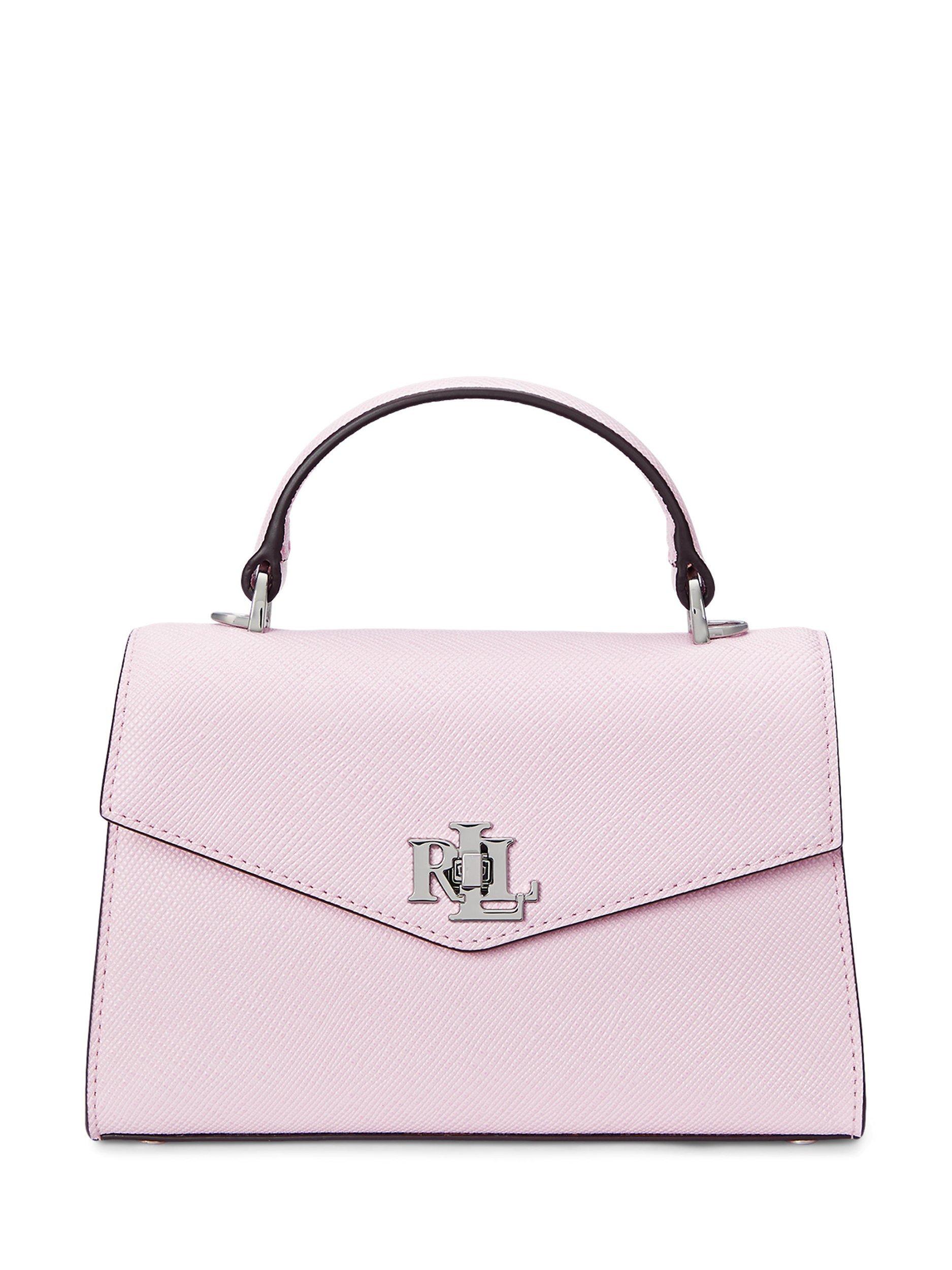 Lauren Ralph Lauren Farrah Crosshatch Leather Small Satchel, Hint Of Pink