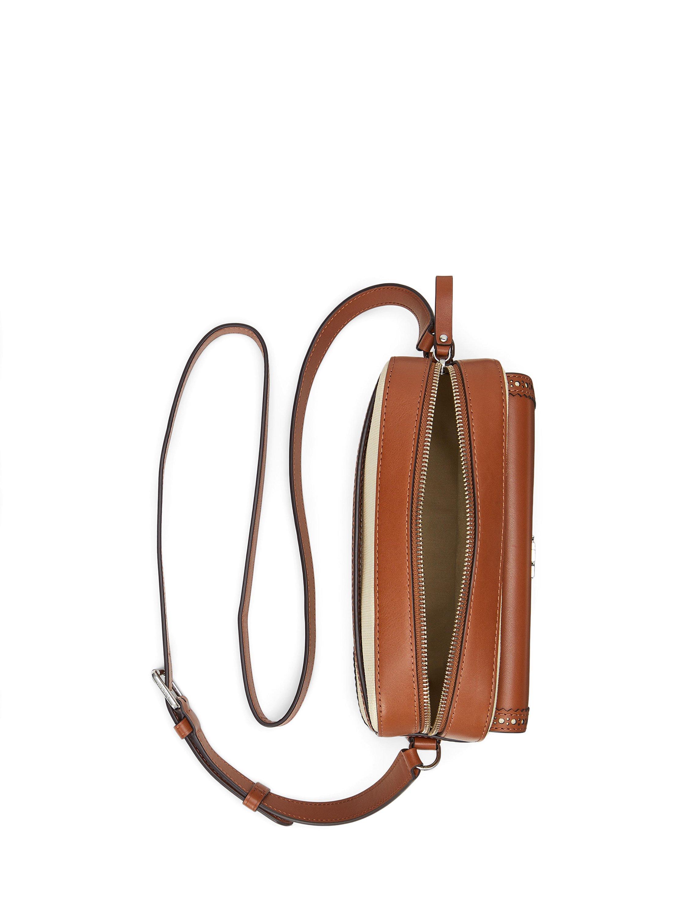 Product image 4 of 6, which shows Lauren Ralph Lauren Marcy Two-Tone Straw Satchel Bag, Lght Ntl/Lauren Tan