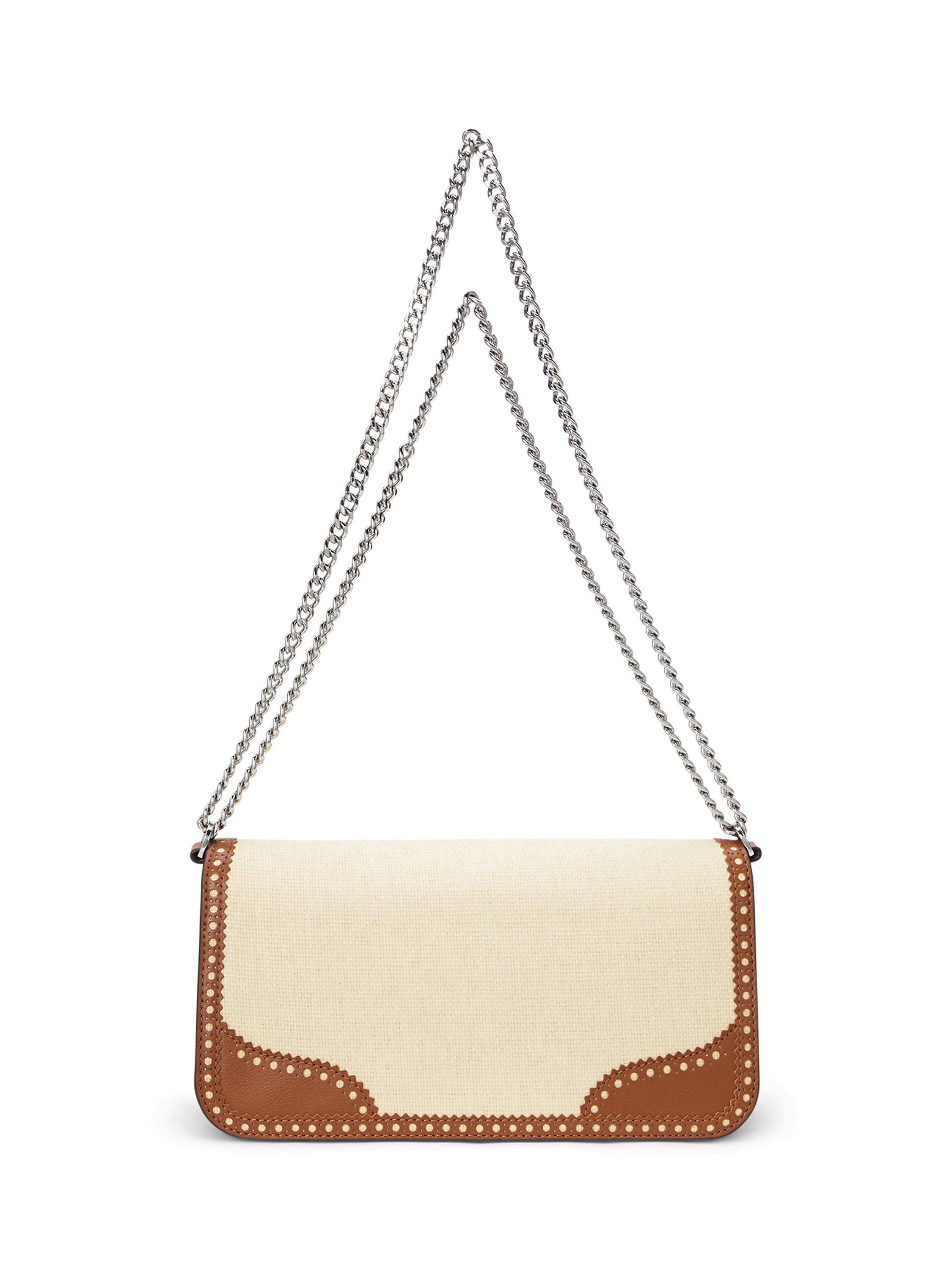 Product image 2 of 6, which shows Lauren Ralph Lauren Sawyer Raffia & Leather Shoulder Bag, Light Natural/Lauren Tan