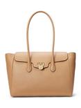 Lauren Ralph Lauren Tanner Pebbled Leather Large Satchel Bag, Buff