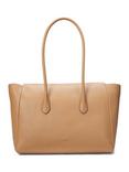 Lauren Ralph Lauren Tanner Pebbled Leather Large Satchel Bag, Buff