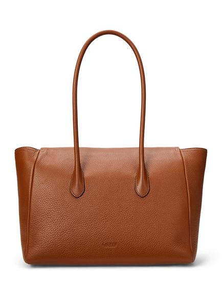 Lauren Ralph Lauren Tanner Large Pebbled Leather Satchel Tote - view 2, Lauren Tan