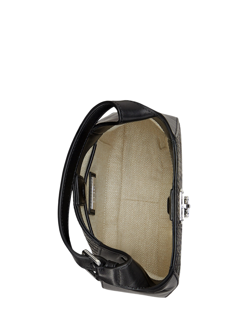 Product image 4 of 7, which shows Lauren Ralph Lauren Tanner Small Raffia Shoulder Bag, Black