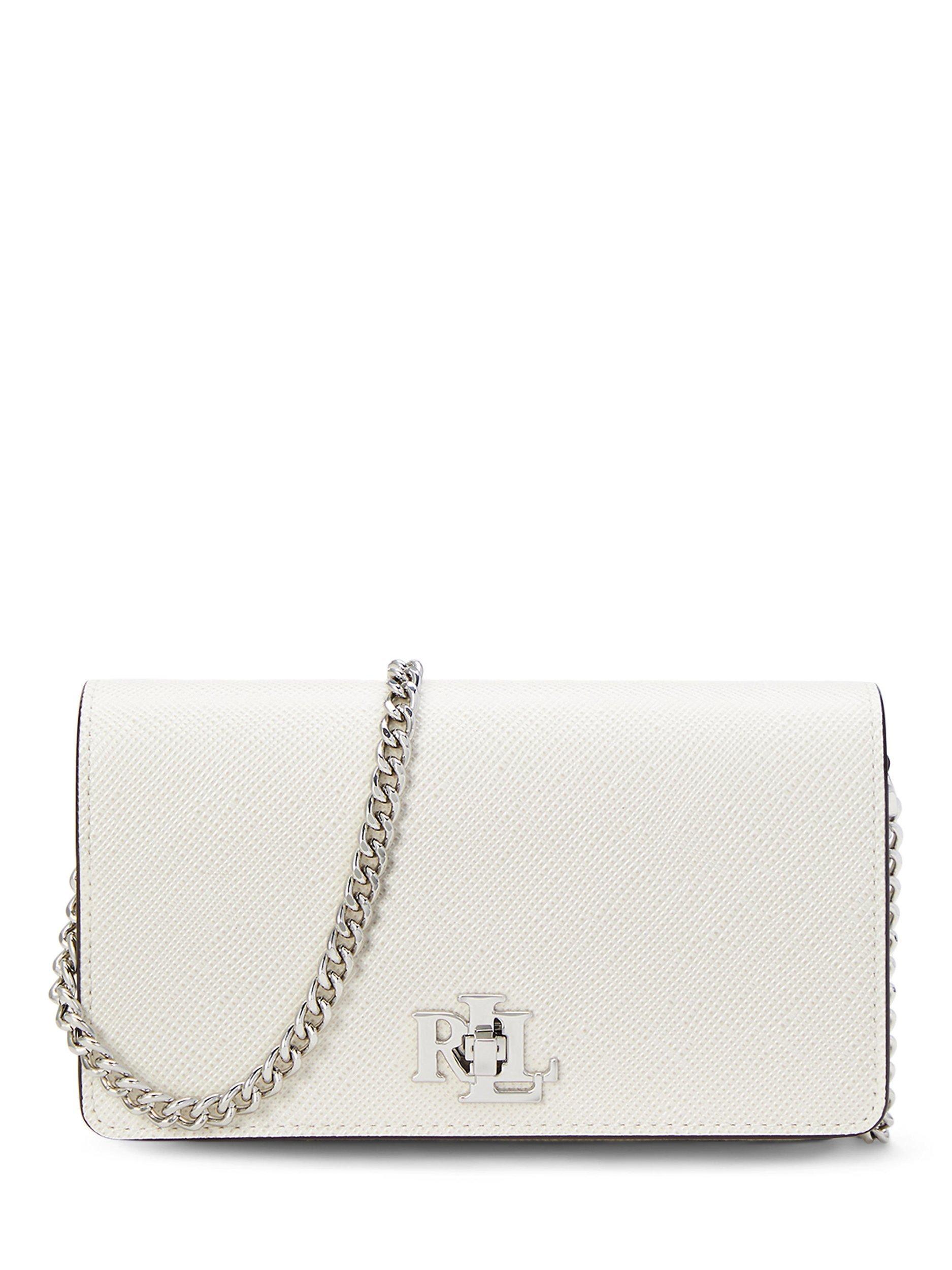 Lauren Ralph Lauren Crosshatch Leather Turn-Lock Crossbody Phone Bag, Soft White