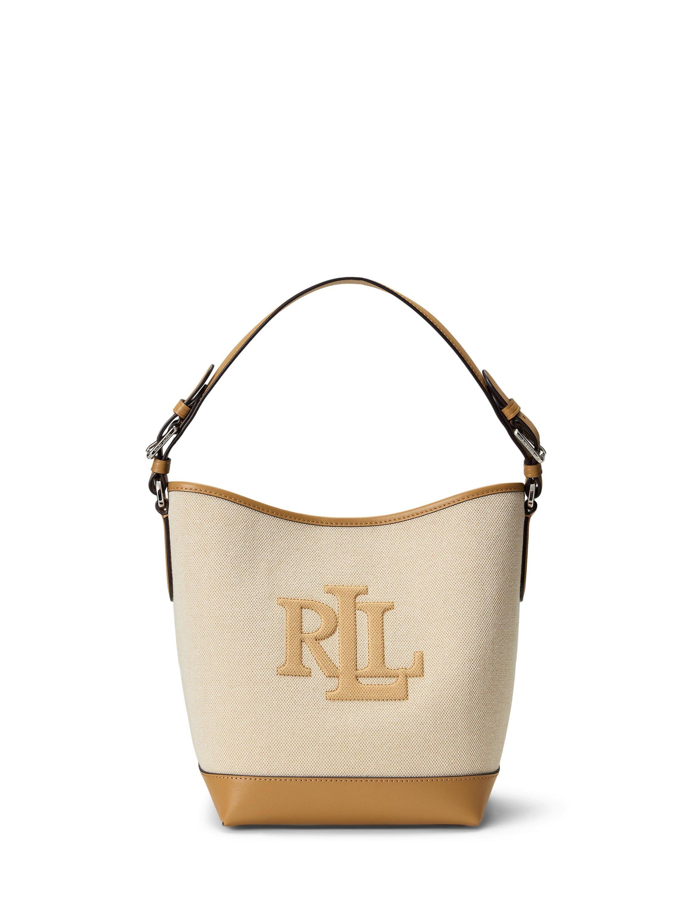Lauren Ralph Lauren Witley Canvas Medium Bucket Bag, Natural Buff/Buff
