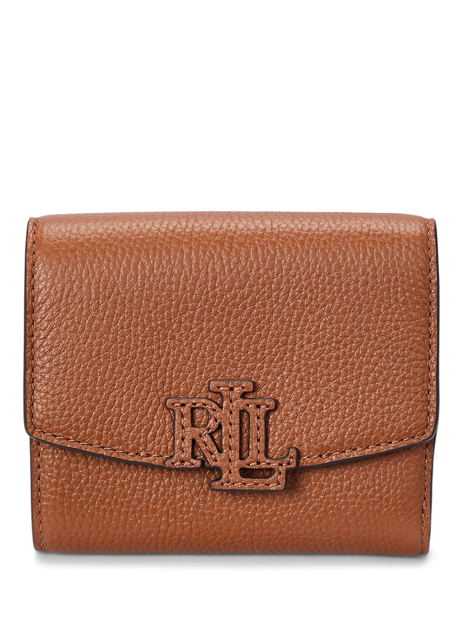 Product image 1 of 3, which shows Lauren Ralph Lauren Cameryn Small Pebbled Leather Wallet, Lauren Tan