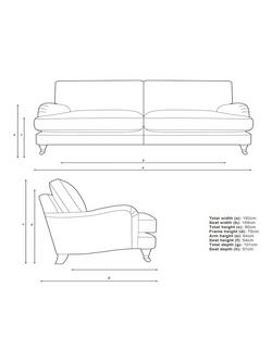 John Lewis Otley Large 3 Seater Sofa, Castor Feet - view 2, 