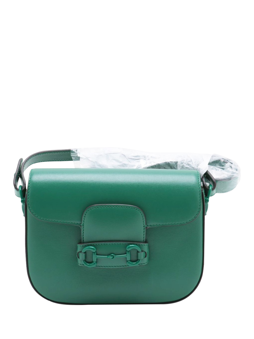 Pre loved GUCCI Gucci 1955 Horsebit Leather Shoulder Bag Green