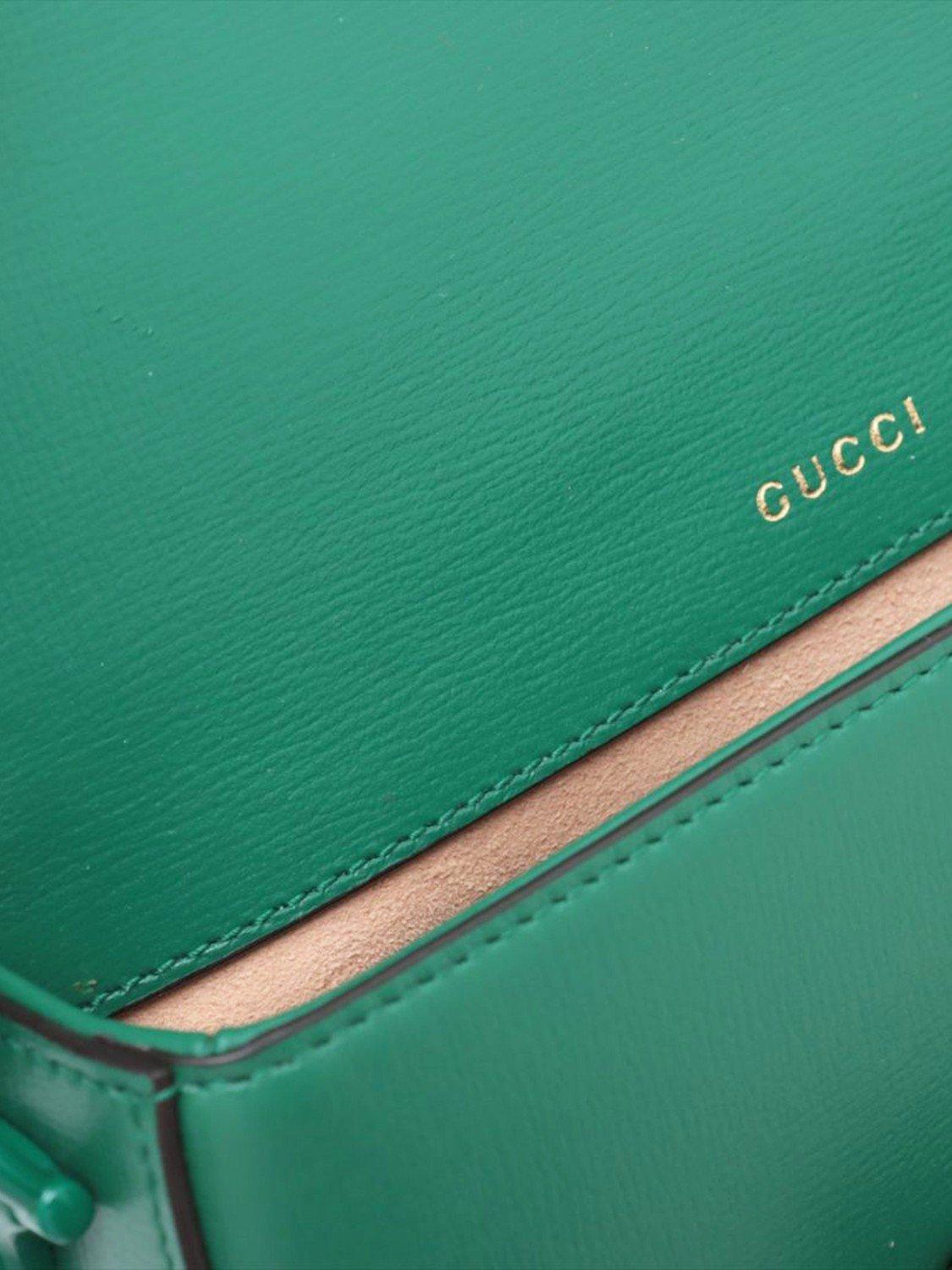 Product image 9 of 10, which shows Pre-loved GUCCI 1955 Horsebit Leather Shoulder Bag, Green