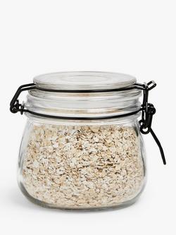 John Lewis Clip-Top Glass Storage Jar, 500ml, Black/Clear - view 2, Black/Clear