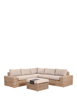 Pacific Como 6-Seater Corner Garden Woven Rattan Lounge Set, Natural, Natural