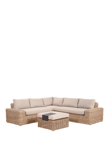 Pacific Como 6-Seater Corner Garden Woven Rattan Lounge Set, Natural, Natural