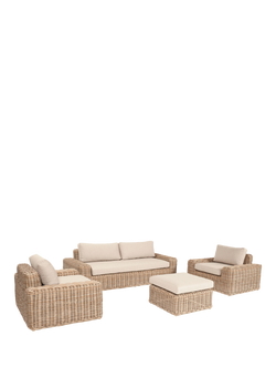 Pacific Como 4-Seater Garden Woven Rattan Lounge Set, Natural, Natural