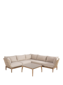 Pacific Moeven 6-Seater Corner Garden Sofa & Coffee Table Set, Latte, Latte