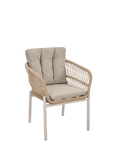 Pacific Martic 6-Seater Round Garden Dining Table & Chairs Set, Latte