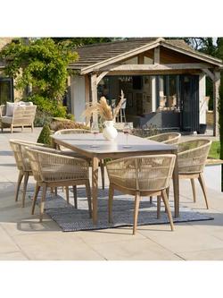 Pacific Moeven 6-Seater Rectangular Garden Dining Table & Chairs Set, Latte - view 2, Latte