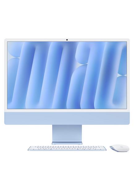 2024 Apple iMac 24 All-in-One, M4 Processor, 16GB RAM, 512GB SSD, 10‑Core GPU, 23.5” 4.5K, Blue