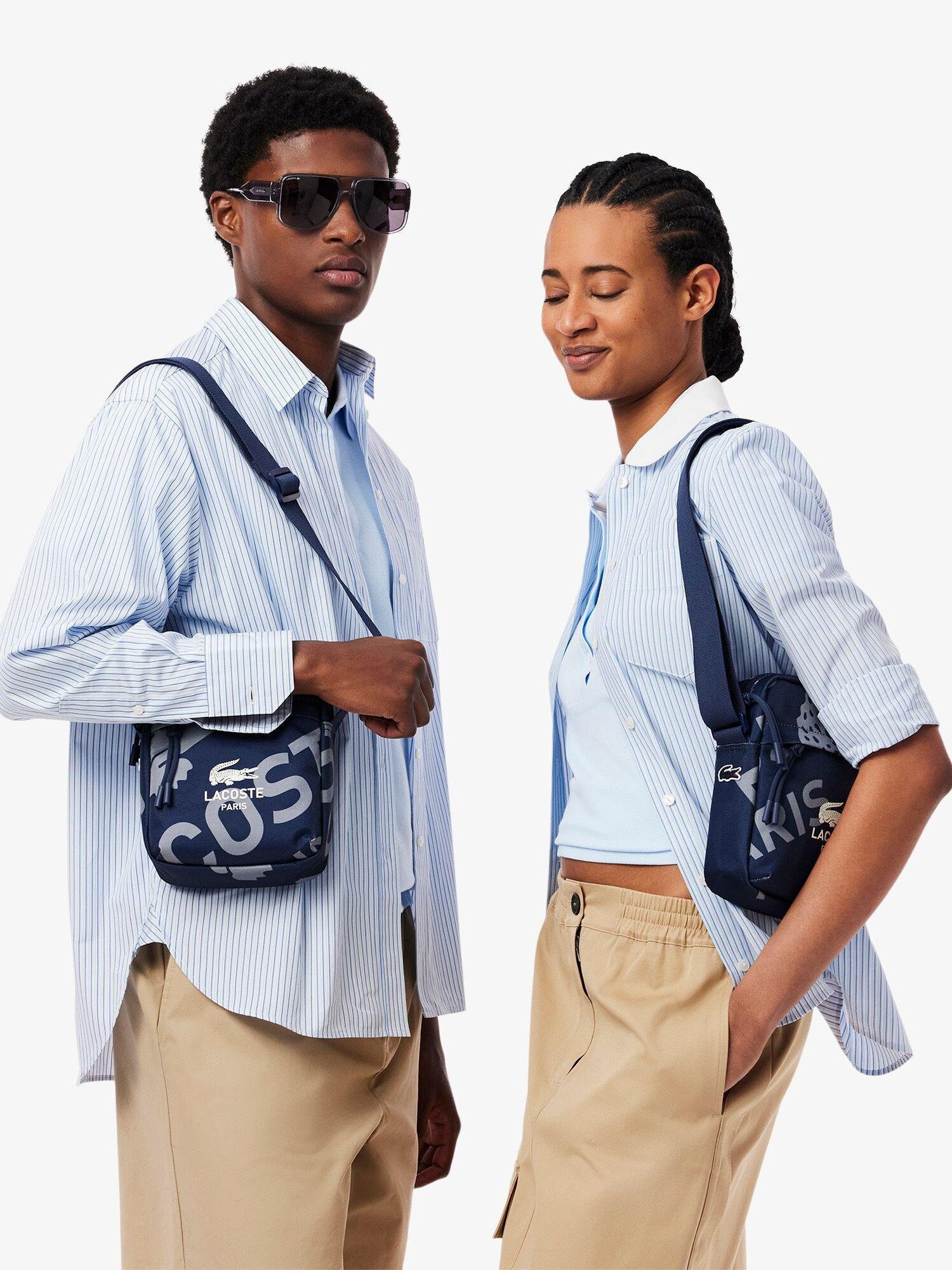Product image 4 of 7, which shows Lacoste Neocroc Paris Print Cross-body Bag, Blue Navy