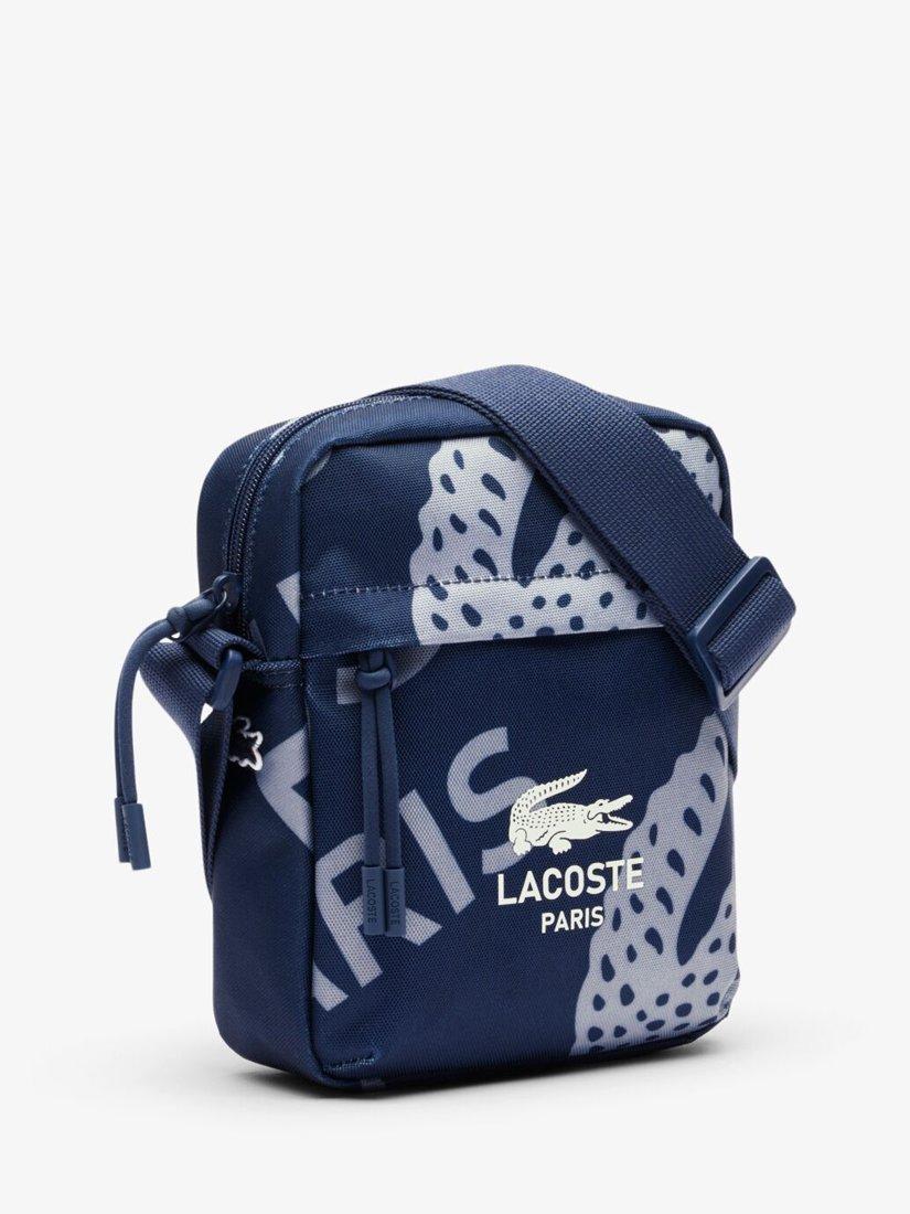 Product image 5 of 7, which shows Lacoste Neocroc Paris Print Cross-body Bag, Blue Navy