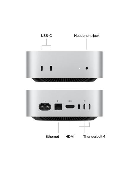2024 Apple Mac mini Desktop Computer, M4 Processor, 16GB RAM, 512GB, Silver - view 2, Silver