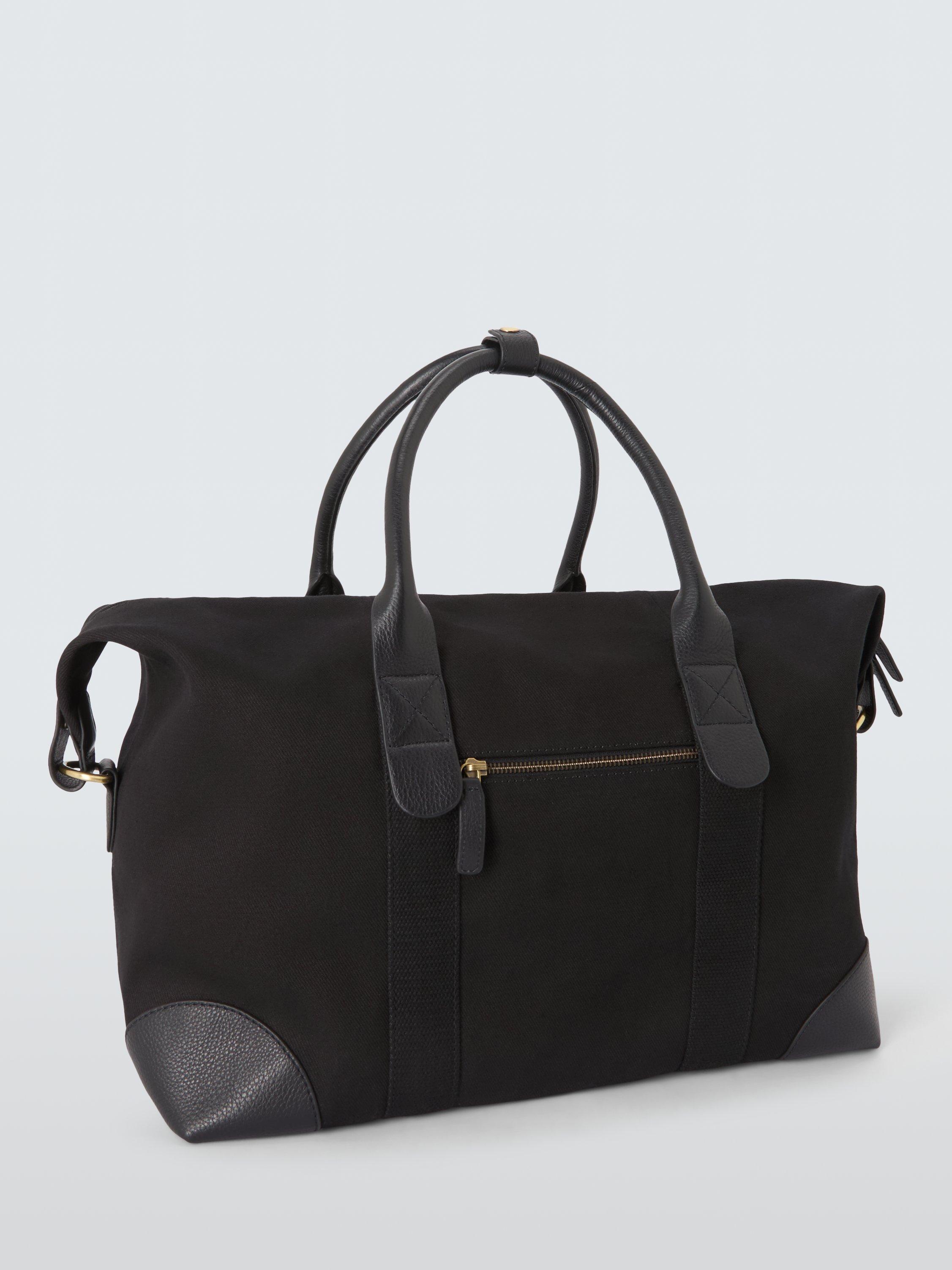 Product image 2 of 4, which shows John Lewis Canvas Overnighter Bag, Black