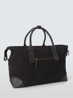 John Lewis Canvas Overnighter Bag, Black - view 2, Black