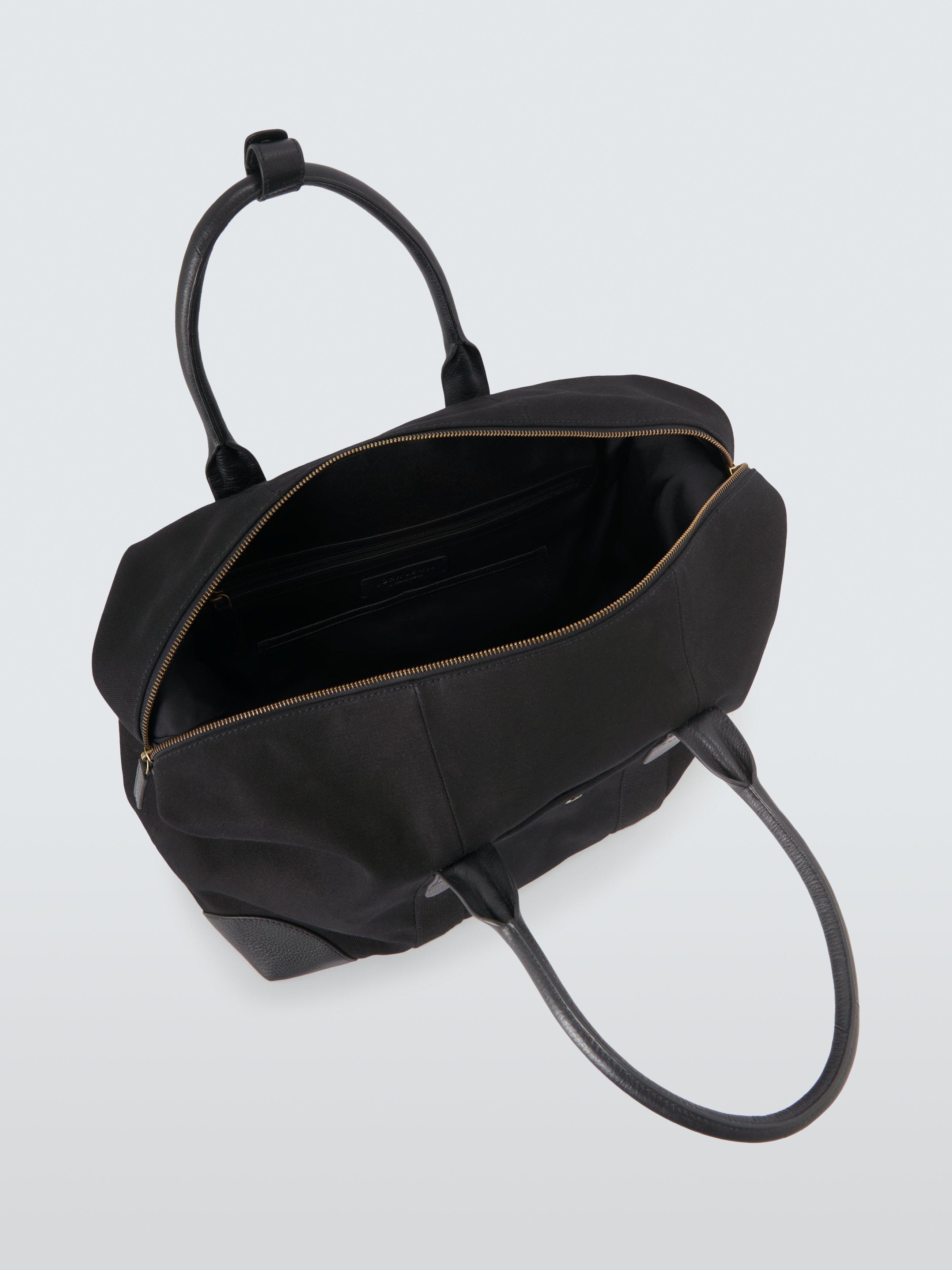 Product image 3 of 4, which shows John Lewis Canvas Overnighter Bag, Black