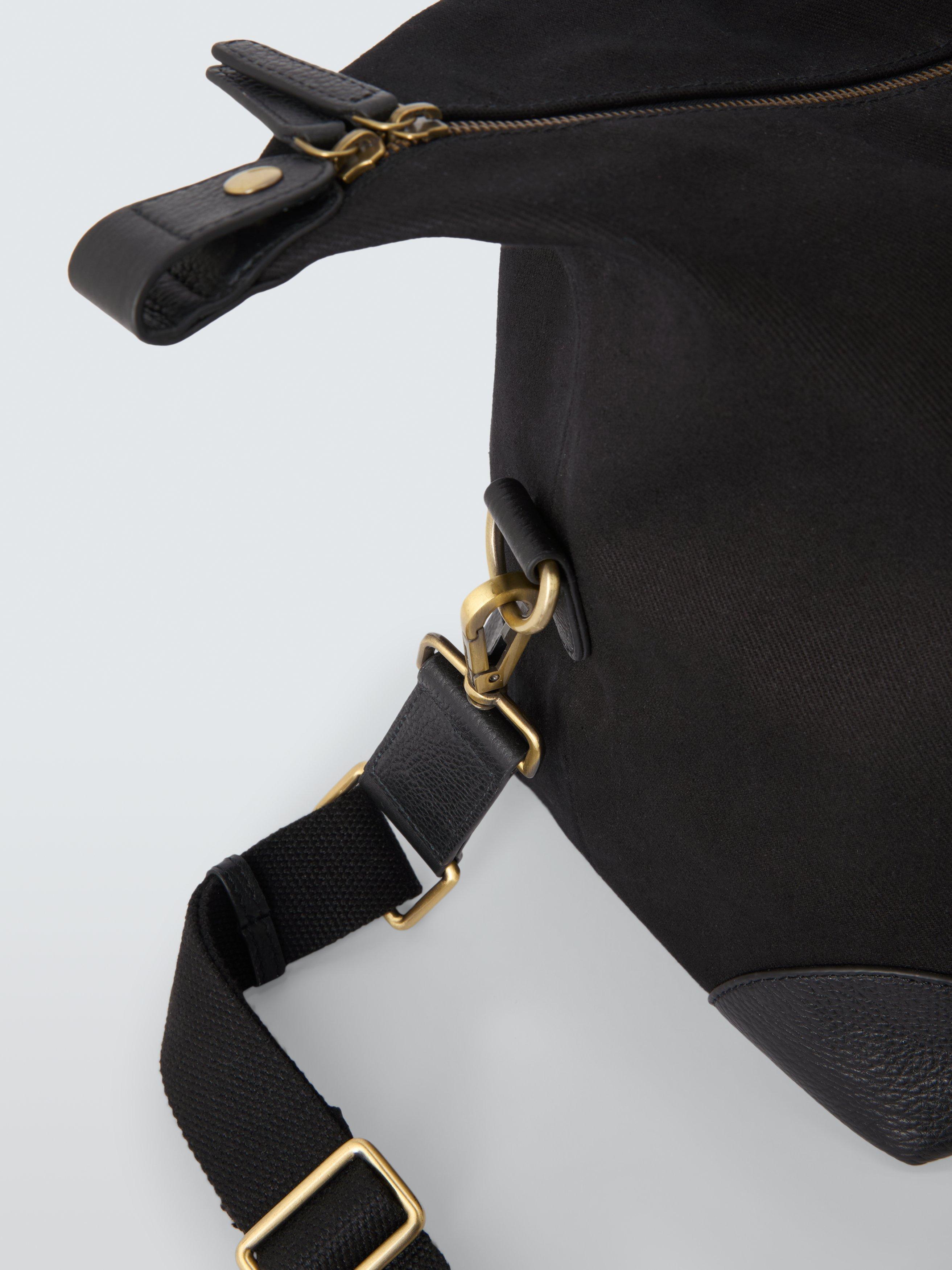 Product image 4 of 4, which shows John Lewis Canvas Overnighter Bag, Black