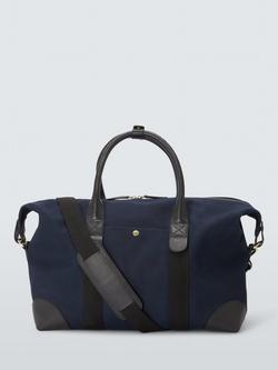 John Lewis Cotton Canvas Overnighter Bag, Navy