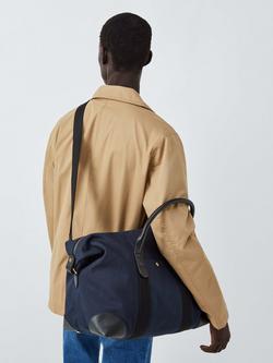 John Lewis Cotton Canvas Overnighter Bag - view 2, Navy