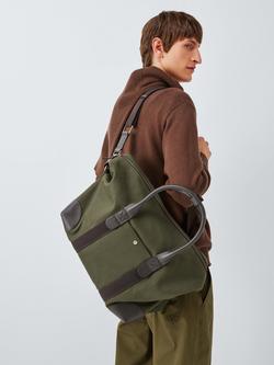 John Lewis Cotton Canvas Overnighter Bag - view 2, Olive