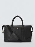 John Lewis Leather Overnight Holdall Bag, Black