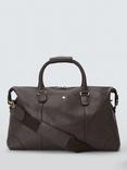 John Lewis Leather Weekender Bag, Dark Brown