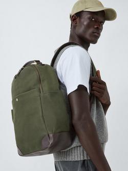 John Lewis Cotton Canvas Backpack - view 2, Olive