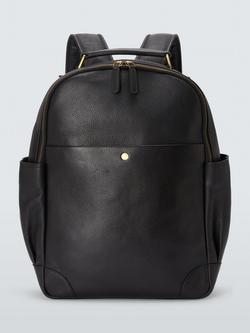 John Lewis Leather Backpack, Black