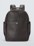 John Lewis Leather Backpack, Dark Brown