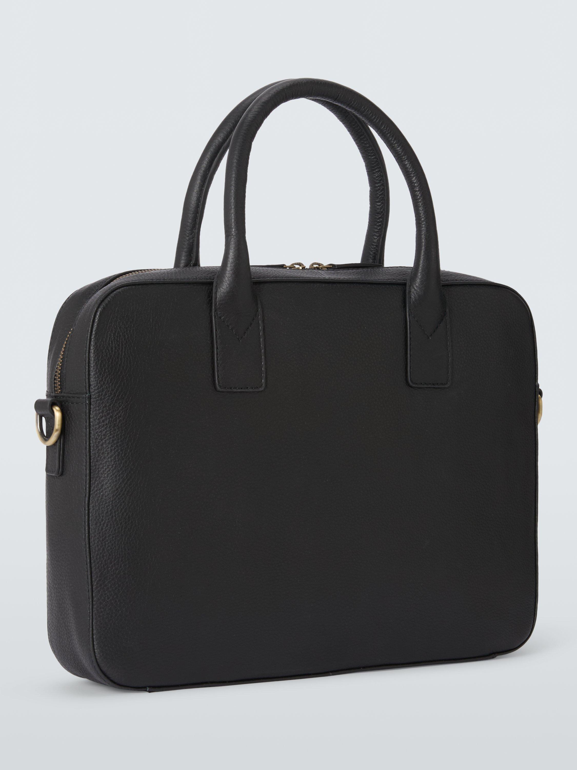 Product image 2 of 6, which shows John Lewis Leather Laptop Briefcase, Black