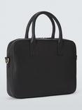 John Lewis Leather Laptop Briefcase, Black