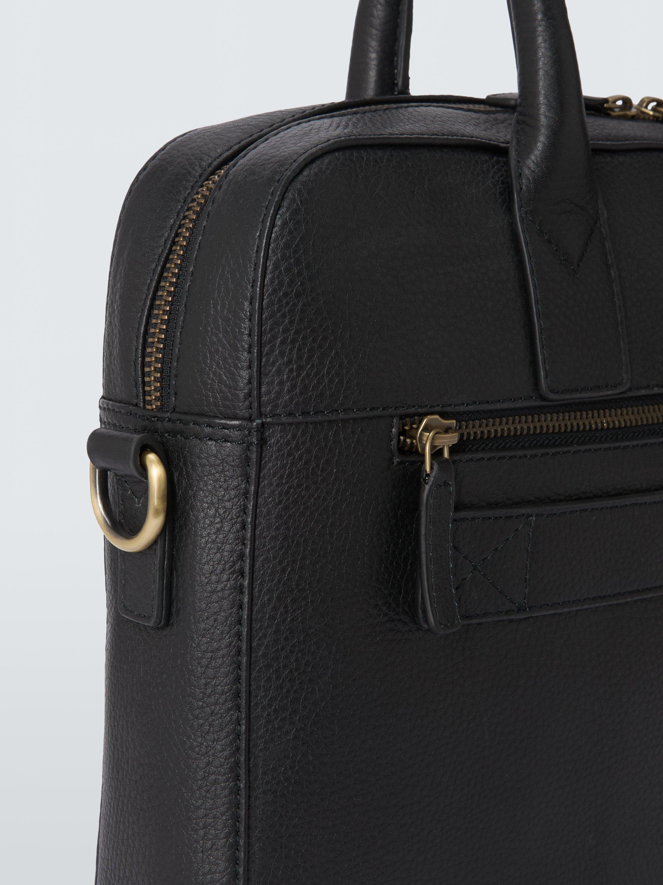 Product image 4 of 6, which shows John Lewis Leather Laptop Briefcase, Black