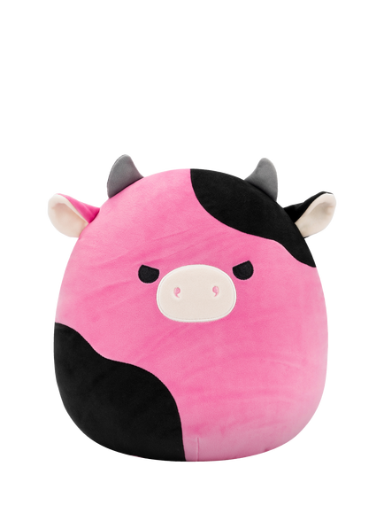 Squishmallows Original Pollyanna Black and Pink Cow 12" Plush Soft Toy, Multi