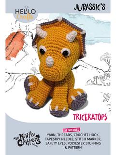 Knitty Critters Jurassic's Triceratops Crochet Kit