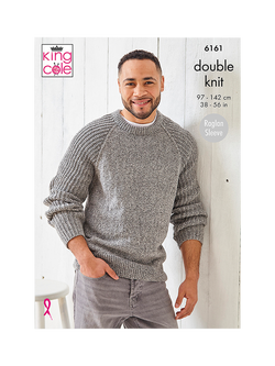 King Cole Simply Denim DK Men's Sweater and Slipover Knitting Pattern, 6161, Multi