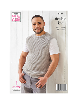 King Cole Simply Denim DK Men's Sweater and Slipover Knitting Pattern, 6161 - view 2, Multi