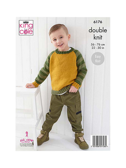 King Cole Cherished DK Kids' Sweater and Hoodie Knitting Pattern, 6176 - view 2, Multi