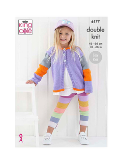 King Cole Cherished DK Kids' Cardigans Knitting Pattern, 6177, Multi